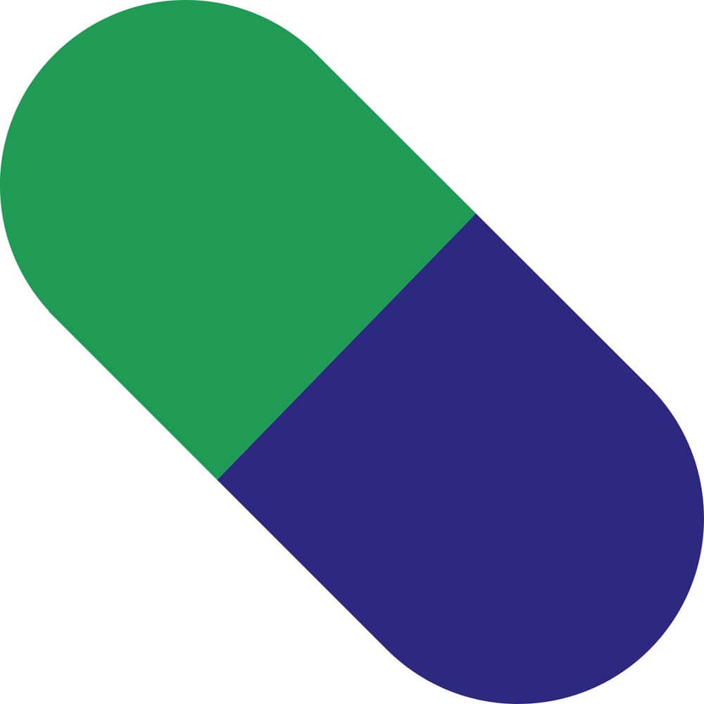 Погрижете се за вашето психично здраве с GenPro икона с таблетка в зелено и синьо